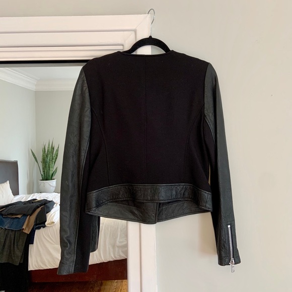 NEW Joie Iridessa Mixed Media Leather Moto Jacket - Picture 3 of 7